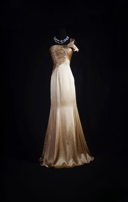 Vintage Prom Dresses 2000s Mermaid One Shoulder Satin Long Prom Dress Inspiration Prom Dresses AU055