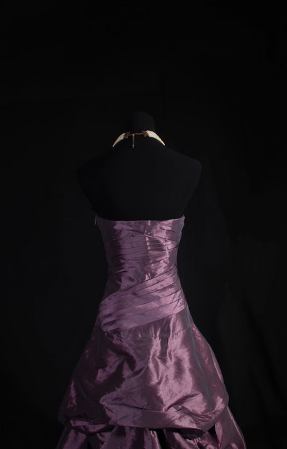 Vintage Prom Dresses 2000s Ball Gown Sweetheart Grape Satin Prom Dress Inspiration Long Prom Dresses AU056