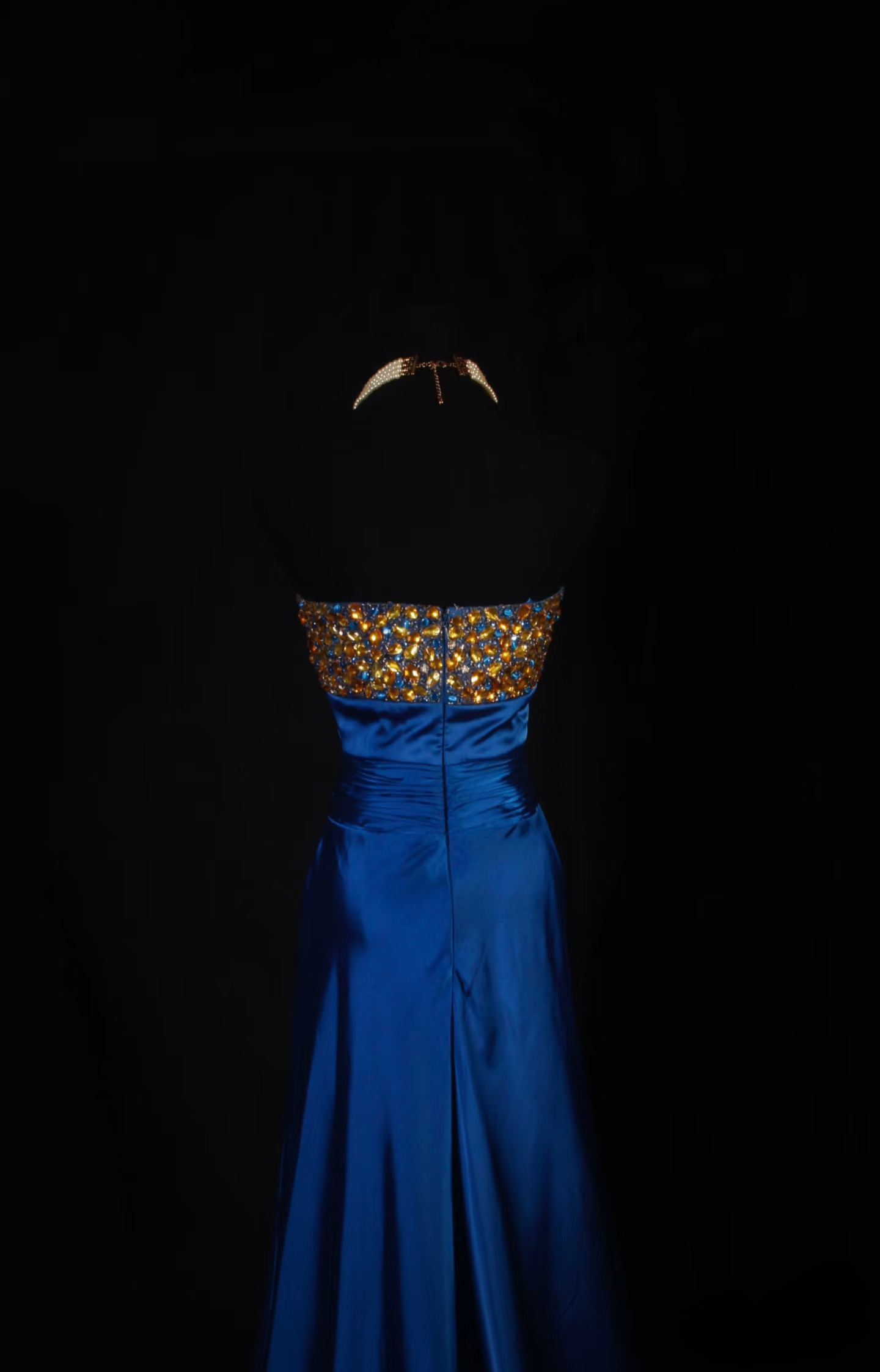 Vintage Prom Dresses 2000s A line Sweetheart Royal Blue Satin Prom Dress Inspiration Long Prom Dresses AU058
