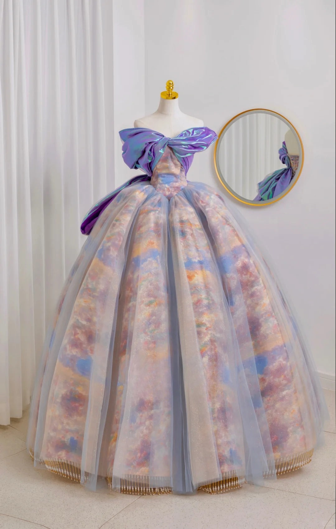 Princess Quinceanera Dresses Ball Gown Sweetheart Light Grape Quince Outfits Vestidos De 15 Anos Long Sweet 16 Dress AU059