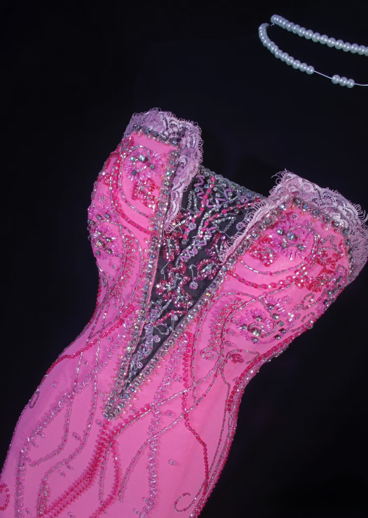 Vintage Prom Dresses 90s Ball Mermaid Strapless Hot Pink Long Prom Dress Inspiration Prom Dresses AU060