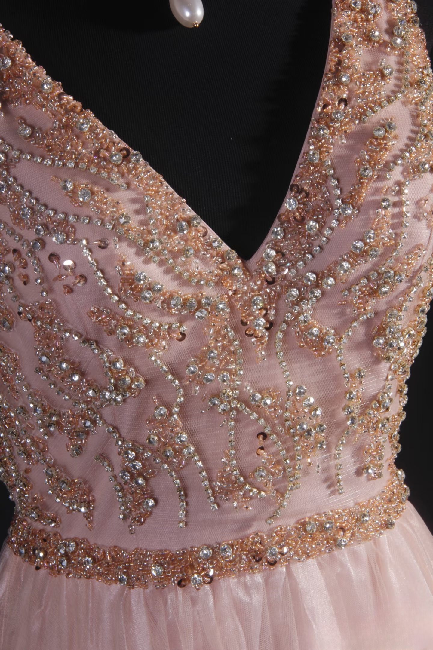 Vintage Prom Dresses 1950s Formal Retro Classy A Line V Neck Blush Pink Beaded Prom Dress Inspiration Long Prom Party Gown AU063