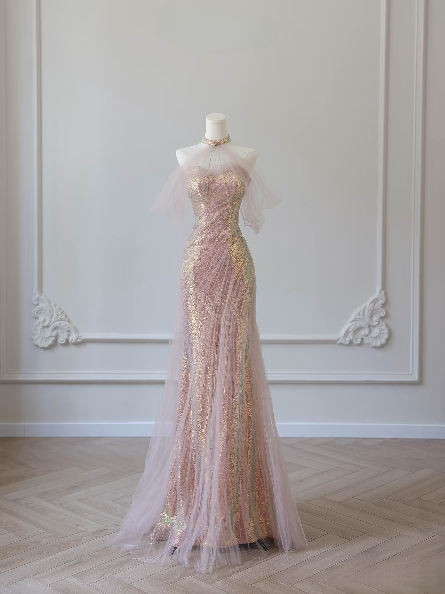 Wunderschöne Meerjungfrau Sweetheart Pailletten Rosa Ballkleider Inspiration Ballkleid Prinzessin Abschlussballkleid AU066