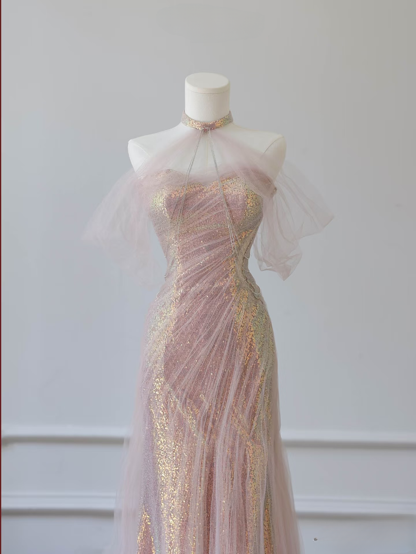 Wunderschöne Meerjungfrau Sweetheart Pailletten Rosa Ballkleider Inspiration Ballkleid Prinzessin Abschlussballkleid AU066