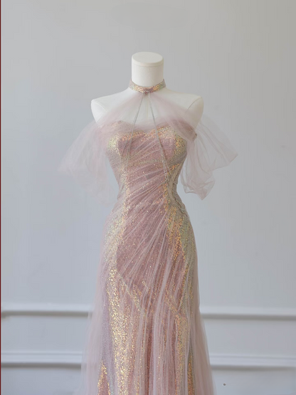 Wunderschöne Meerjungfrau Sweetheart Pailletten Rosa Ballkleider Inspiration Ballkleid Prinzessin Abschlussballkleid AU066