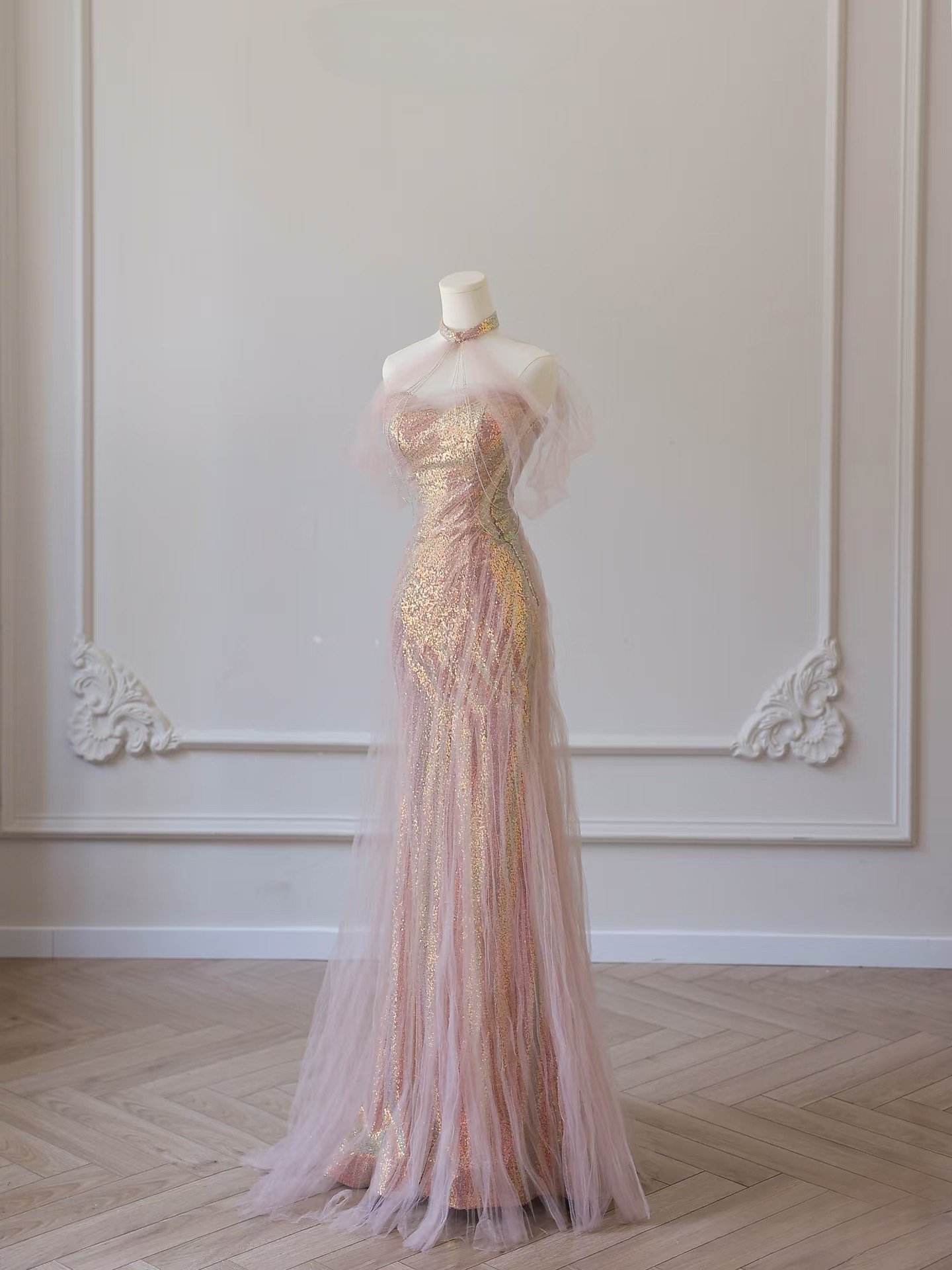 Wunderschöne Meerjungfrau Sweetheart Pailletten Rosa Ballkleider Inspiration Ballkleid Prinzessin Abschlussballkleid AU066