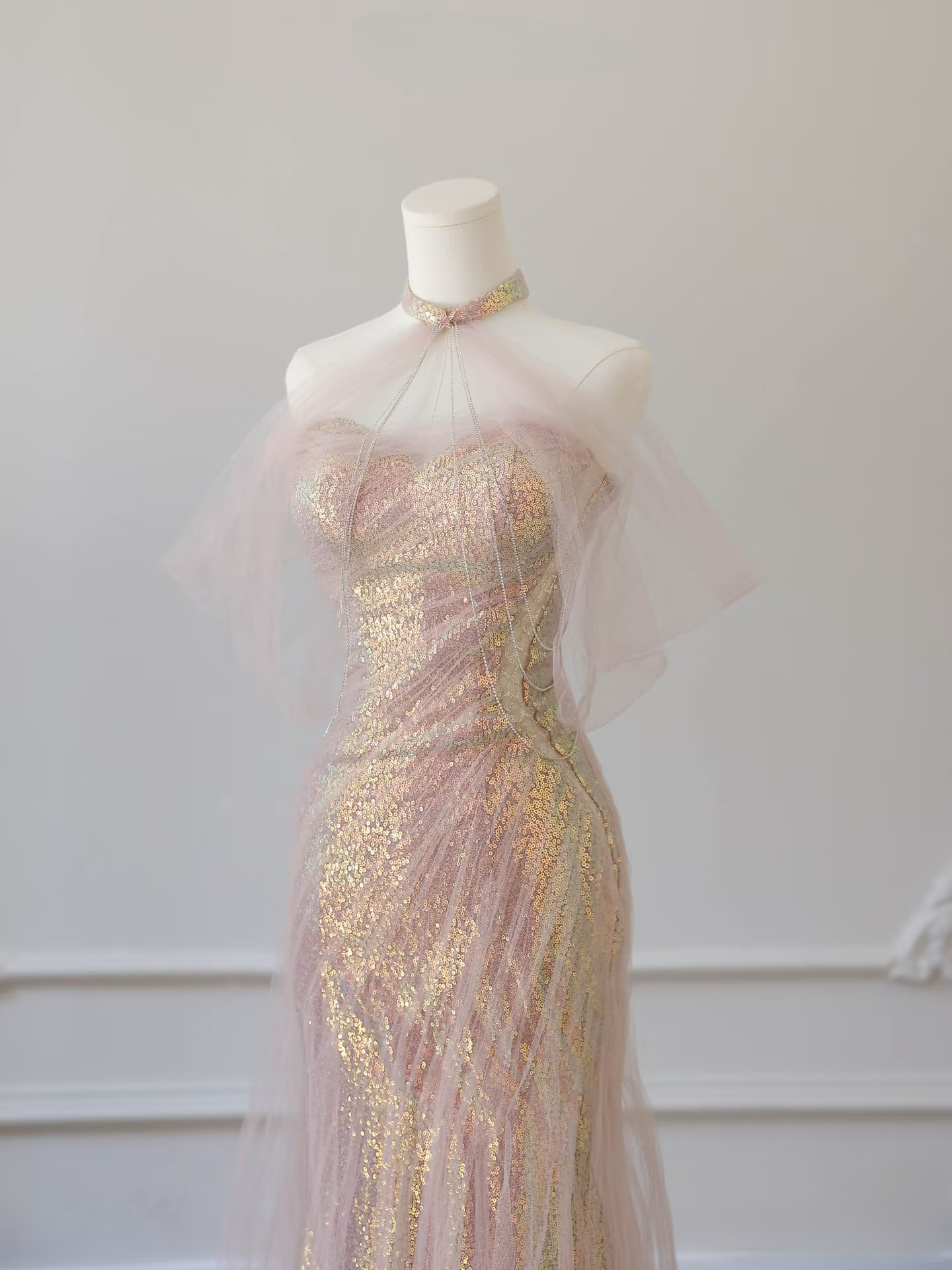 Wunderschöne Meerjungfrau Sweetheart Pailletten Rosa Ballkleider Inspiration Ballkleid Prinzessin Abschlussballkleid AU066