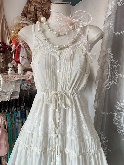 Vintage Prom Dresses 90s Ball A line Spaghetti Straps Lace Long Party Dress Inspiration Evening Dresses AU067