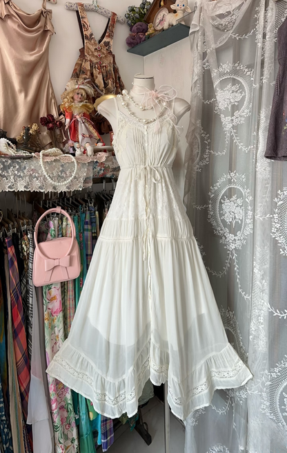 Vintage Prom Dresses 90s Ball A line Spaghetti Straps Lace Long Party Dress Inspiration Evening Dresses AU067