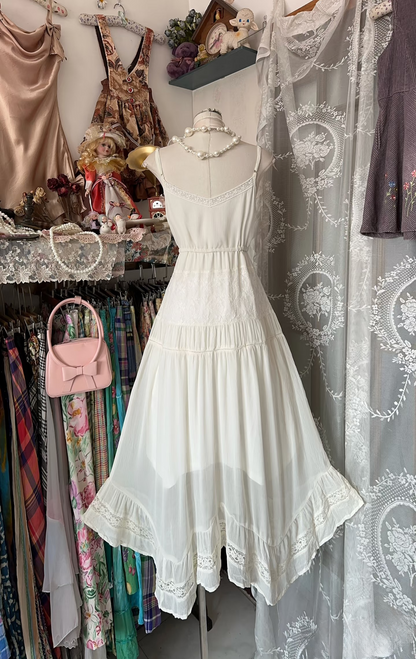 Vintage Prom Dresses 90s Ball A line Spaghetti Straps Lace Long Party Dress Inspiration Evening Dresses AU067