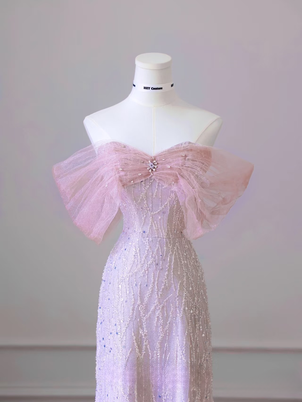 Magnifique robe de bal rose à sequins, coupe trapèze, épaules dénudées, inspiration robe de princesse pour remise de diplôme AB004
