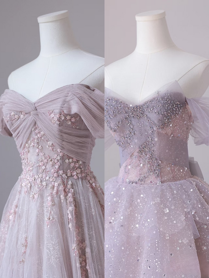 Robe de bal longue en tulle, élégante, coupe trapèze, inspiration tendance, robe de bal formelle, robe de bal de danse, AU072