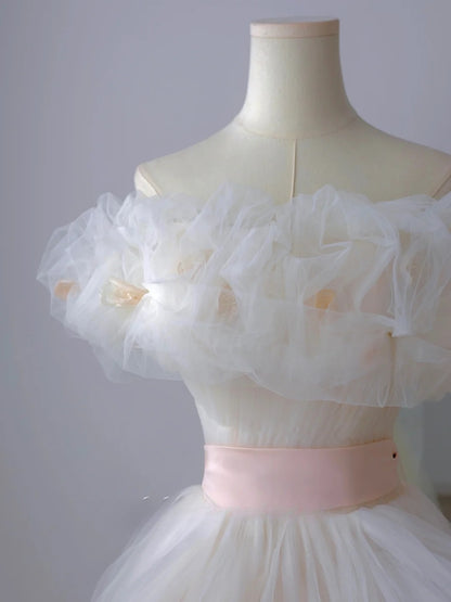 Robe de bal élégante en tulle à épaules dénudées, robe de soirée longue, tenue de remise de diplôme, AU078