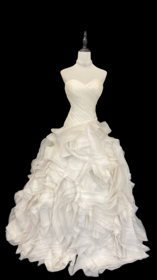 Vintage Ball Gown Sweetheart Multi Layers White Fitted Corset Long Wedding Dress Bride Gowns Wedding Dresses AU088