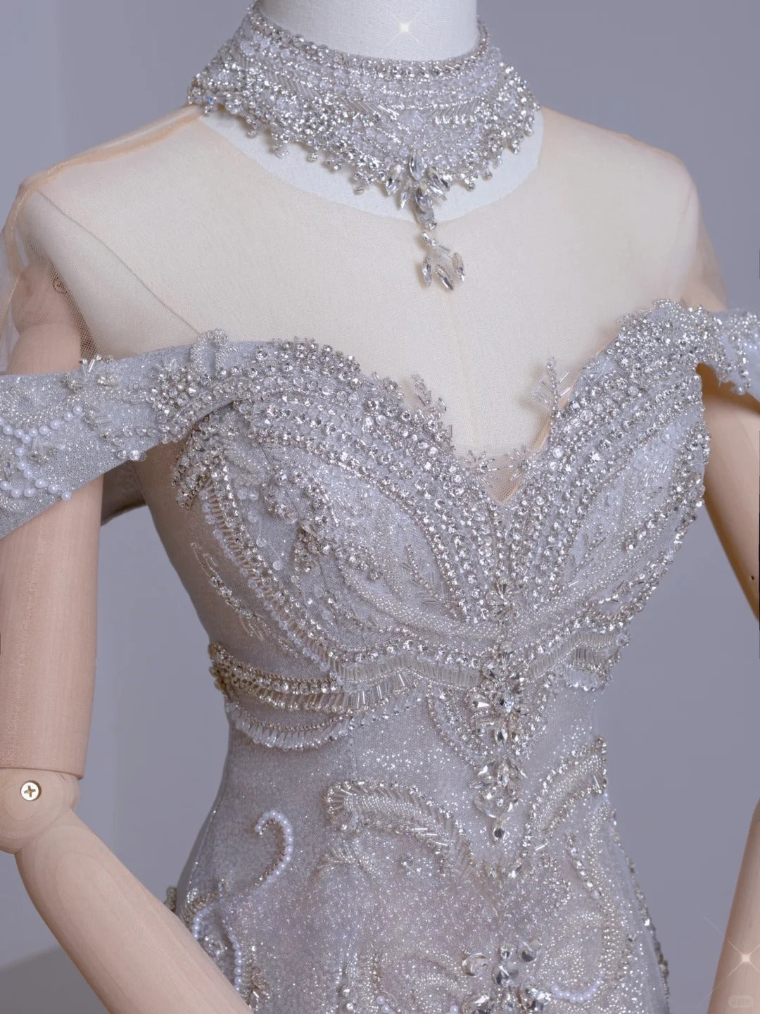 Niedliches, schulterfreies, silbernes Meerjungfrauen-Abendkleid mit kurzen Ärmeln und Perlenbesatz, langes Kleid für festliche Anlässe, AU105