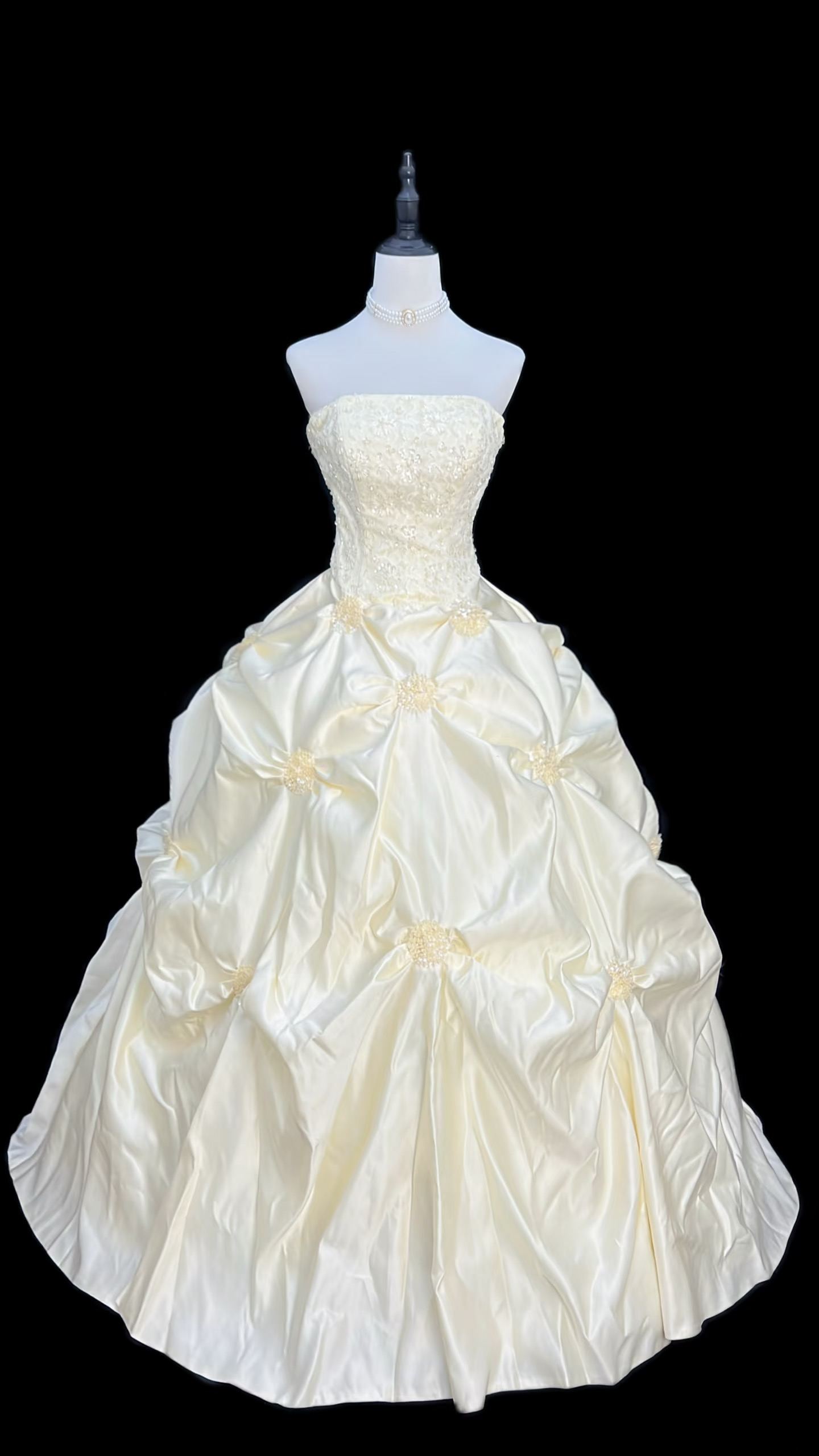 Robe de bal rétro bustier en taffetas blanc style années 80, robe de mariée longue, robe de mariée AU118