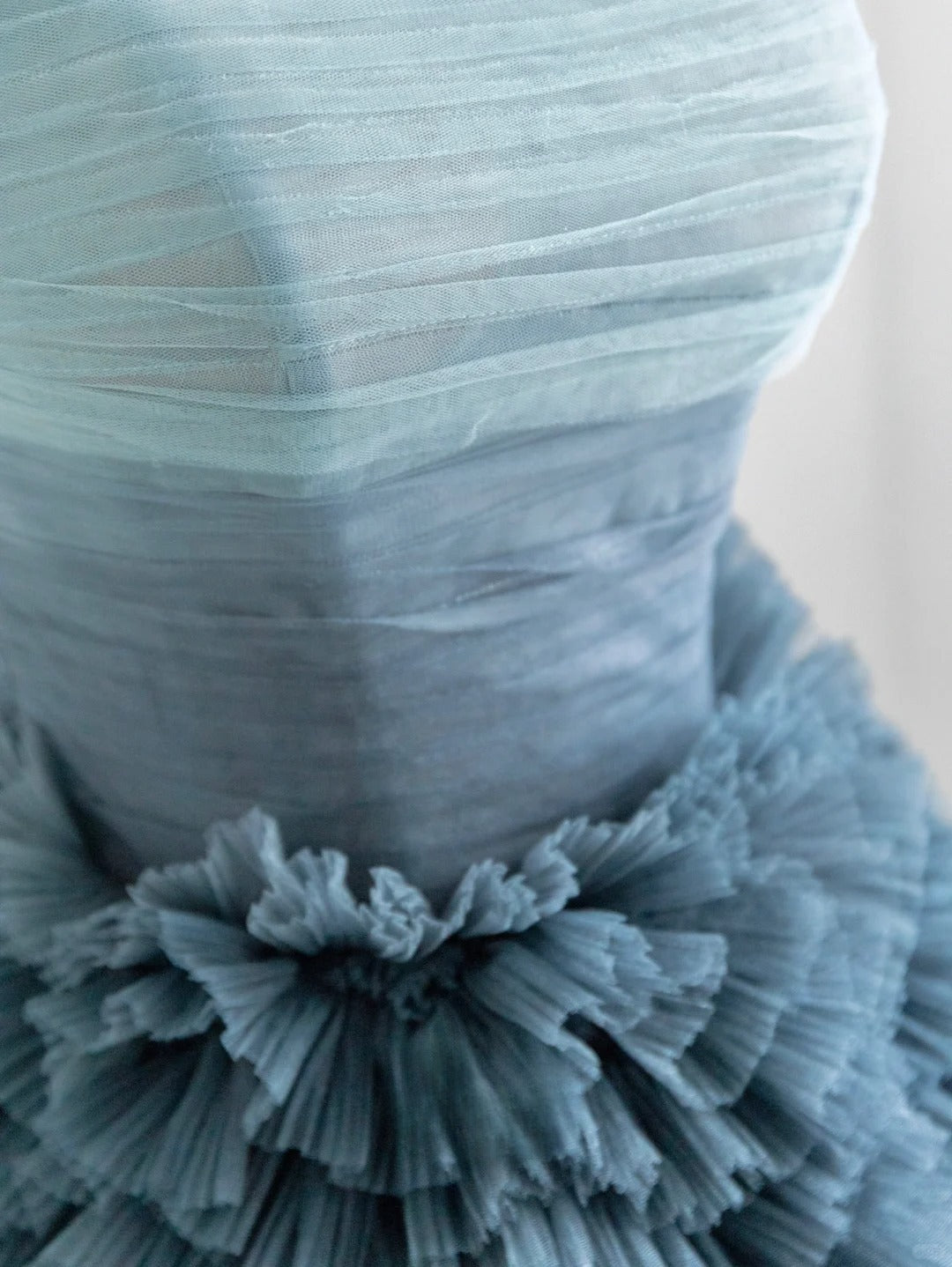 Modest Ball Gown Strapless Tulle Prom Dresses With Tiered Layers Long Evening Party Formal Outfits RB6591