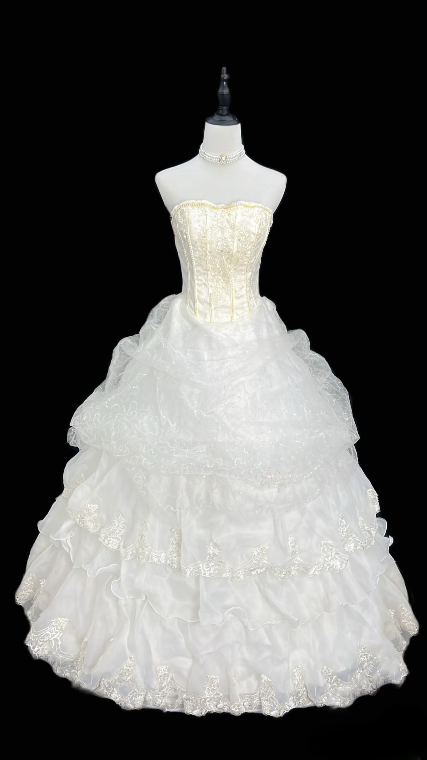 Robe de bal rétro bustier en dentelle blanche organza années 90, robe de mariée longue, robe de mariée AU123