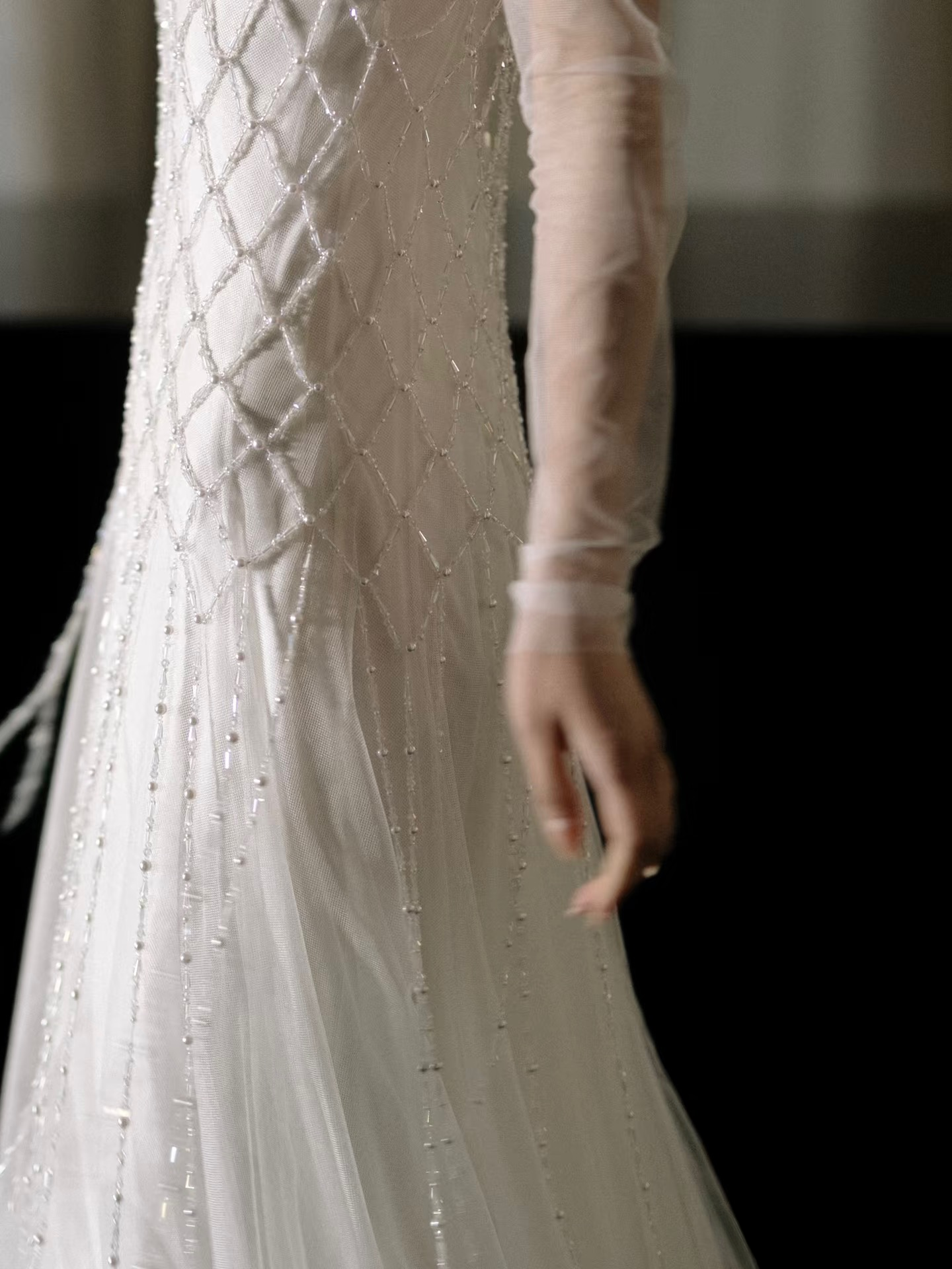 Robe de mariée sirène en tulle et perles blanches, tenue de soirée féerique, AU130
