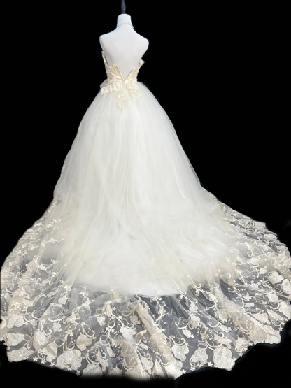 Retro Style Wedding Dresses Ball Gown Strapless Plus Size 1980s Lace Vintage Long Wedding Dress Bride Gowns AU137