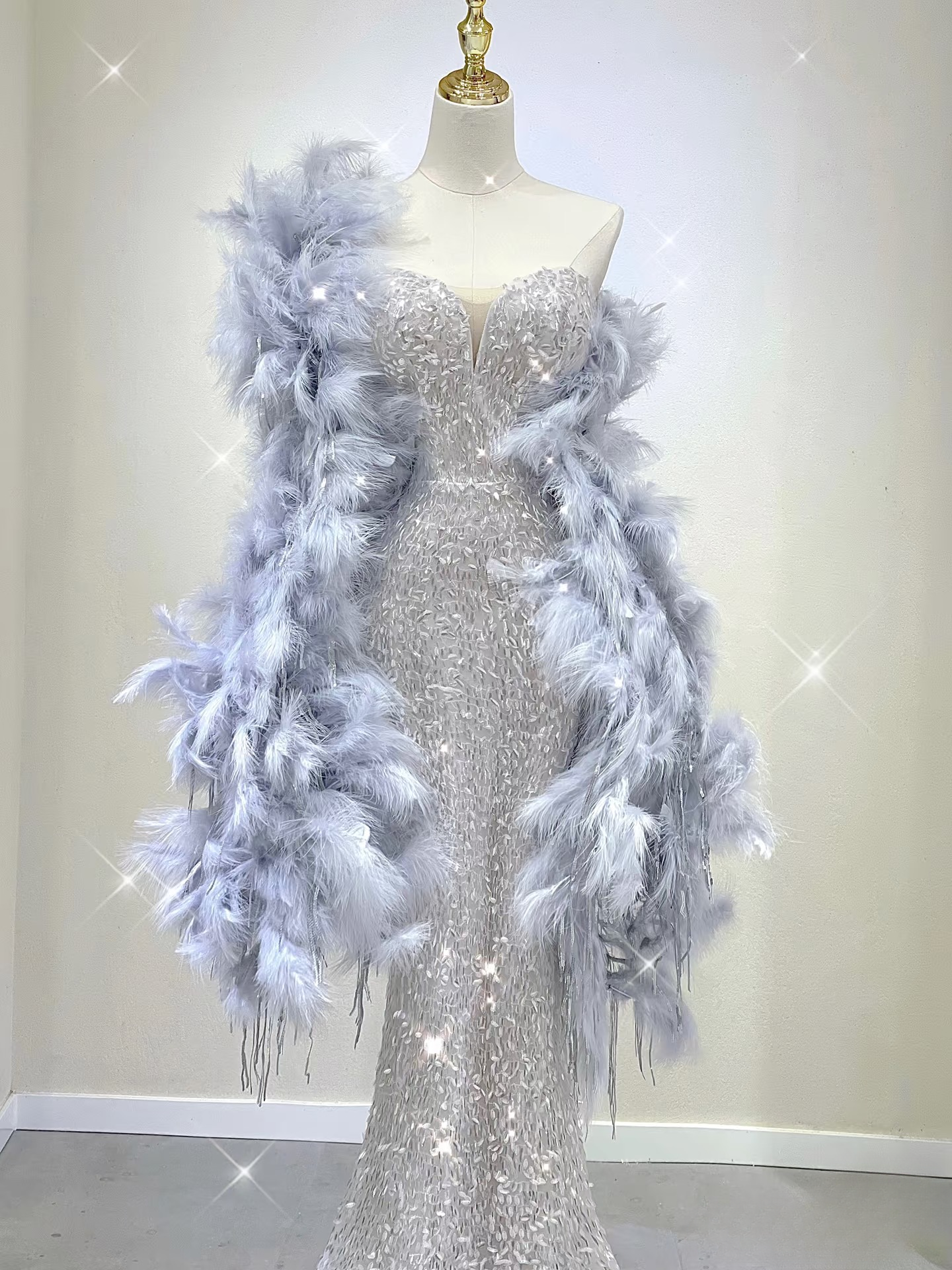 Sexy Meerjungfrau Schatz Silber Pailletten Prom Kleid Inspiration Lange Party Formale Prom Kleider AU137