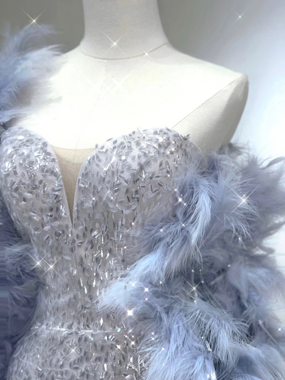 Sexy Meerjungfrau Schatz Silber Pailletten Prom Kleid Inspiration Lange Party Formale Prom Kleider AU137