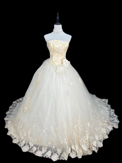 Retro Style Wedding Dresses Ball Gown Strapless Plus Size 1980s Lace Vintage Long Wedding Dress Bride Gowns AU137