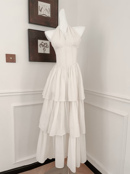 Robes de bal simples, robe de bal trapèze dos nu sans manches, inspiration robe de bal longue AU139
