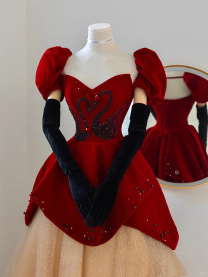 Elegantes Ballkleid mit Herzausschnitt aus Tüll, langes Abendkleid für den 16. Geburtstag, AU147