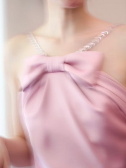 Zeitloses A-Linie Neckholder-Rosa Satin Langes Ballkleid Partykleid Geburtstags-Outfits Abschlusskleid AU149