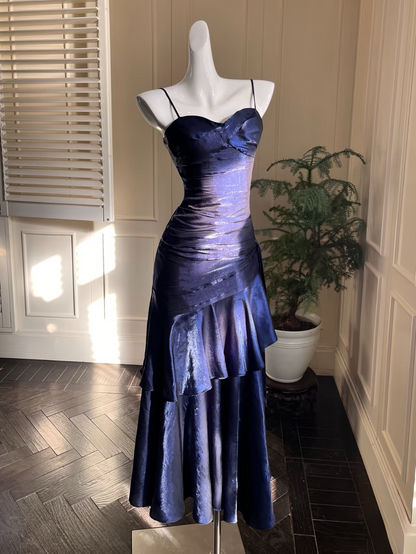 Modest Prom Dresses Mermaid Spaghetti Strap Sleeveless Satin Prom Dress Inspiration Long Prom Dresses AU161