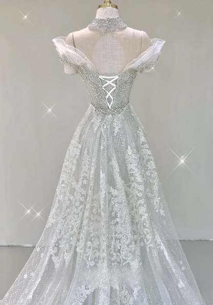 Sparkle Mermaid Off The Shoulder Light Sky Blue Sequin Long Prom Dresses Party Dress Birthday Outfits Graduation Dress AU172