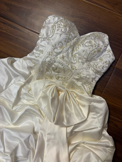Robe de bal rétro années 60, bustier blanc ajusté, robe de mariée longue à corset, AU177