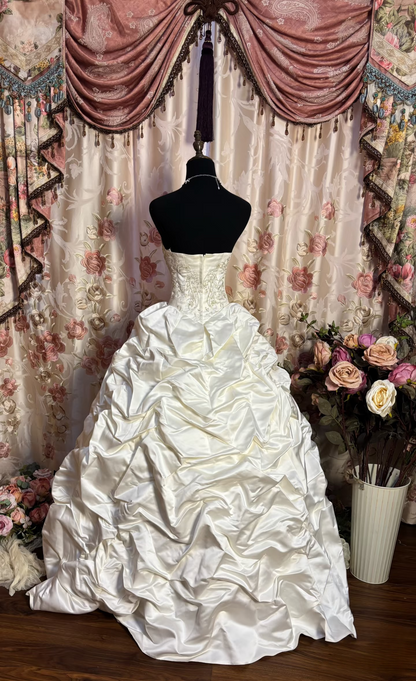 Robe de bal rétro années 60, bustier blanc ajusté, robe de mariée longue à corset, AU177