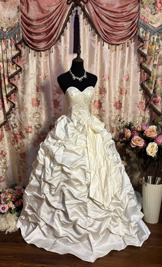 Retro Ball Gown Sweetheart 60s White Fitted Corset Bride Gown Long Wedding Dresses AU177