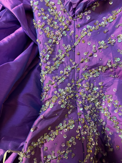 Robe de bal vintage bustier cœur raisin à volants, perles, sans manches, style années 90, robe de bal longue, AU180