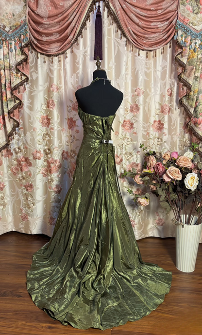 Robes de bal rétro sirène décolleté cœur, inspiration mode vintage, robes de bal longues vertes, robes de soirée, robes de bal AU182