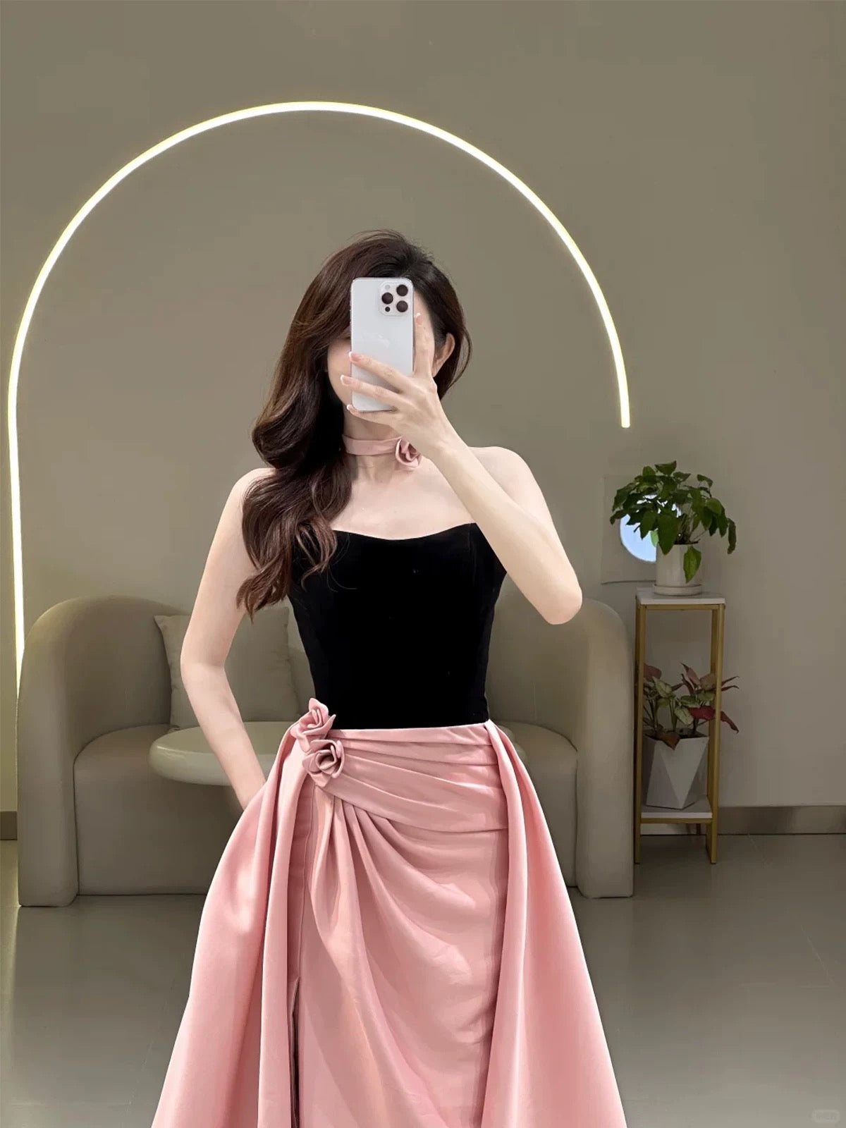 Sexy Meerjungfrau Sweetheart Rosa Satin Ärmelloses Abendkleid Inspiration Lange Party Formale Abendkleider AU195