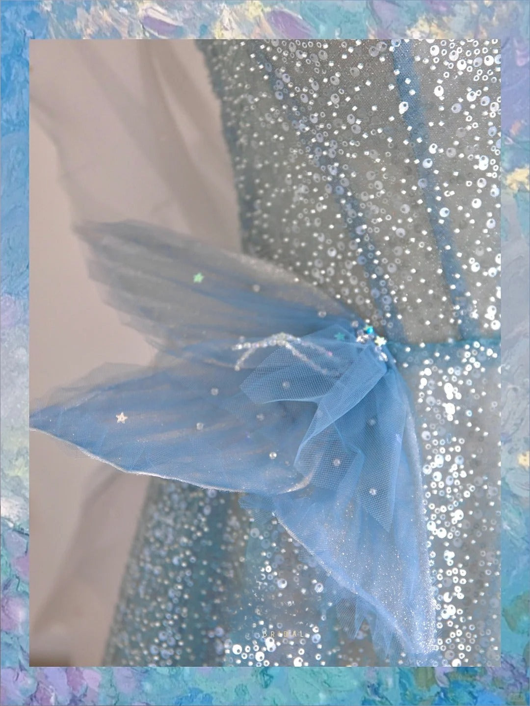 Sparkly A Line Spaghetti Strap Blue With Sequin Tulle Prom Dresses Long Evening Party Formal Outfits RB6629