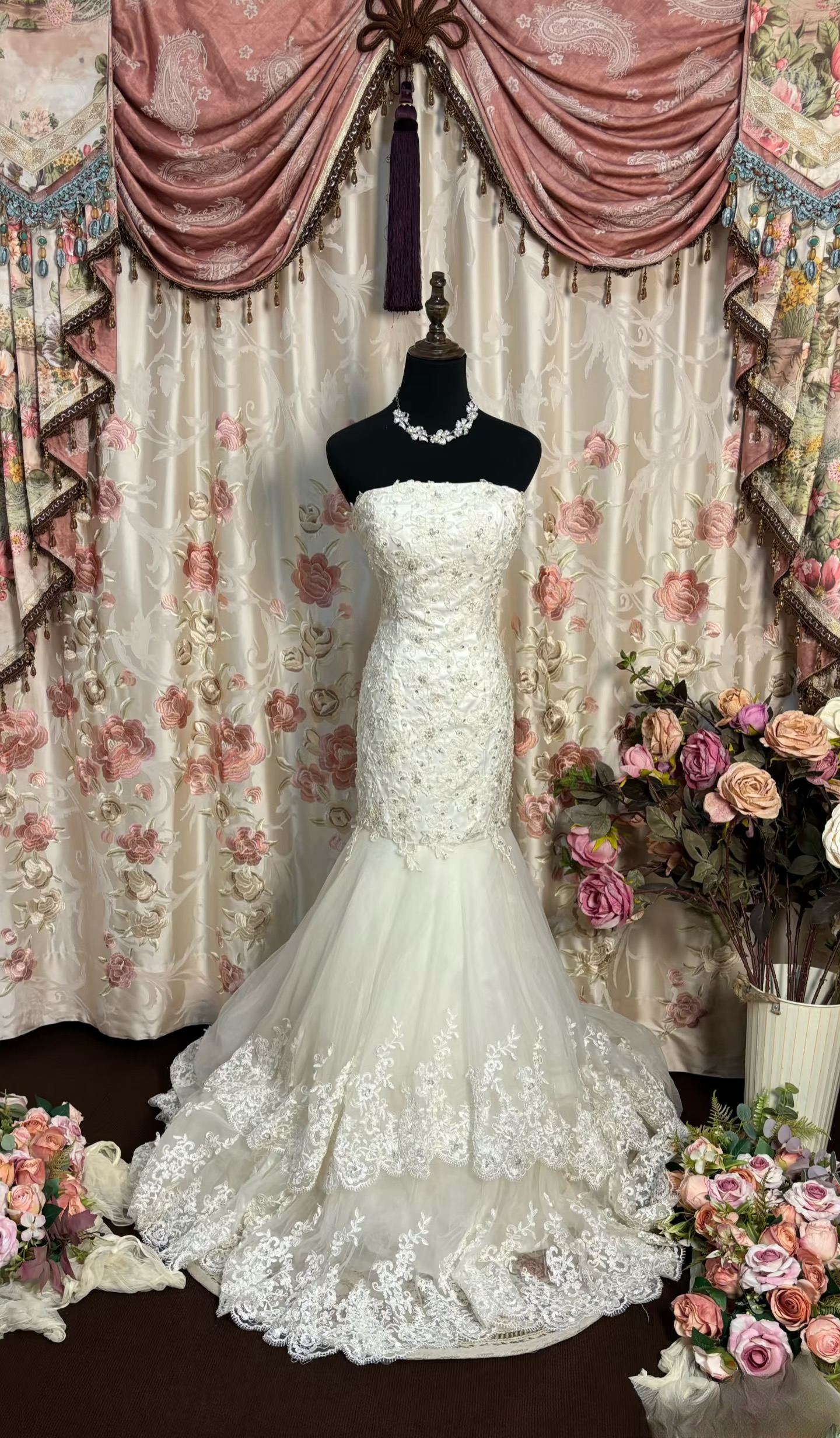 Retro Mermaid Strapless Tulle Lace 60s White Fitted Corset Long Wedding Dress Bride Gowns Wedding Dresses AU205