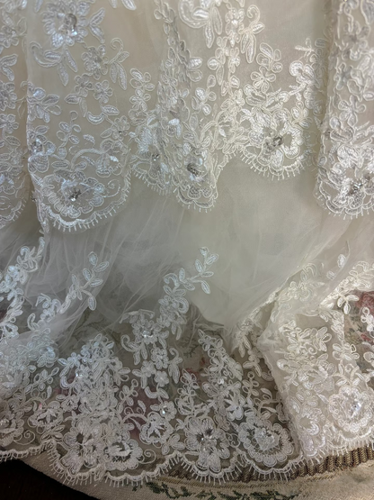 Retro Mermaid Strapless Tulle Lace 60s White Fitted Corset Long Wedding Dress Bride Gowns Wedding Dresses AU205