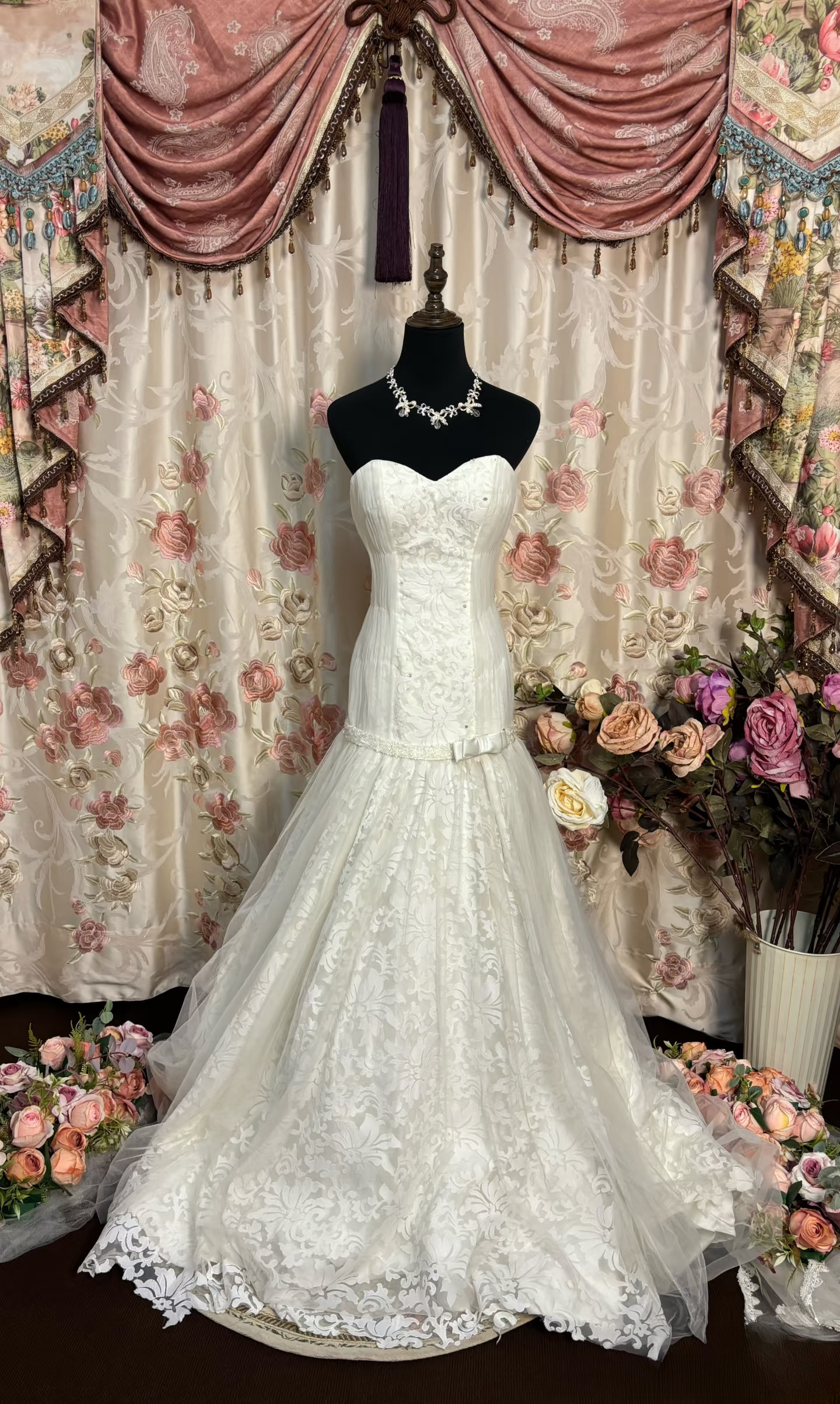Retro Mermaid Strapless Tulle Lace 70s White Fitted Corset Long Wedding Dress Bride Gowns Wedding Dresses AU214