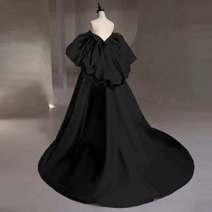 Charmantes Ballkleid Sweetheart Schwarz Satin Ballkleider Inspiration Ballkleid Prinzessin Abschlussballkleid AU219
