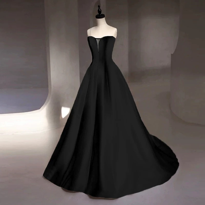 Charmantes Ballkleid Sweetheart Schwarz Satin Ballkleider Inspiration Ballkleid Prinzessin Abschlussballkleid AU219