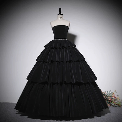 Black Quinceanera Dresses Ball Gown Strapless Velvet Birthday Prom Gowns Vestidos De 15 Anos Formal Party Long Sweet 16 Dress AU221