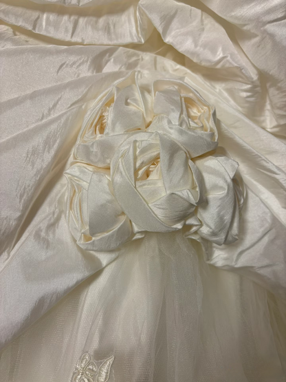 Robe de bal rétro années 60, décolleté cœur, corset blanc ajusté, robe de mariée longue AU222