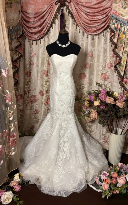Retro Mermaid Sweetheart Lace 80s White Fitted Corset Long Wedding Dress Bride Gowns Brides Dresses AU225