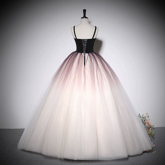 Black Quinceanera Dresses Ball Gown Spaghetti Straps Tulle Prom Gowns Vestidos De 15 Anos Formal Party Long Sweet 16 Dress AU226