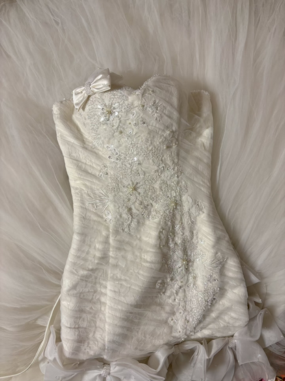 Robe de mariée longue blanche style sirène rétro années 60, bustier ajusté, AU229