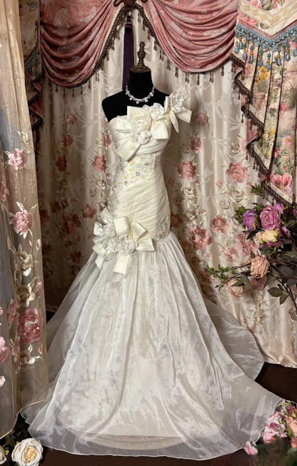 Retro Wedding Dresses Mermaid One Shoulder Plus Size 1970s Vintage Long Wedding Dress Bride Gowns AU239